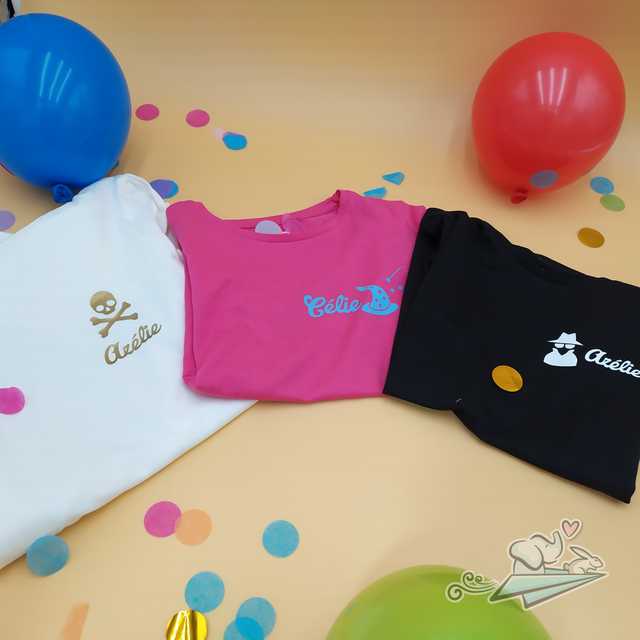 Flocage personnalisé spécial anniversaire - pour t-shirts  x 10